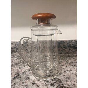 Mid Century Teak And Glass Cooling Pitcher